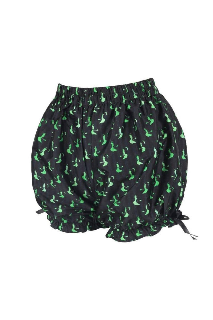 ruffled halloween witch print bloomer shorts for women