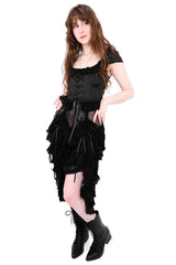 womens ruffled lace-up ruffle skirt