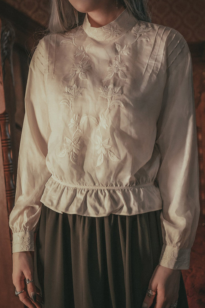 high collar gothic blouse