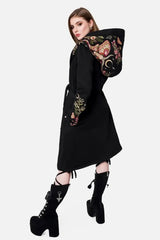 gothic embroidered whimsigoth jacket with butterfly and moth sleeves