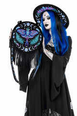 restyle embroidered luna moth crossbody bag