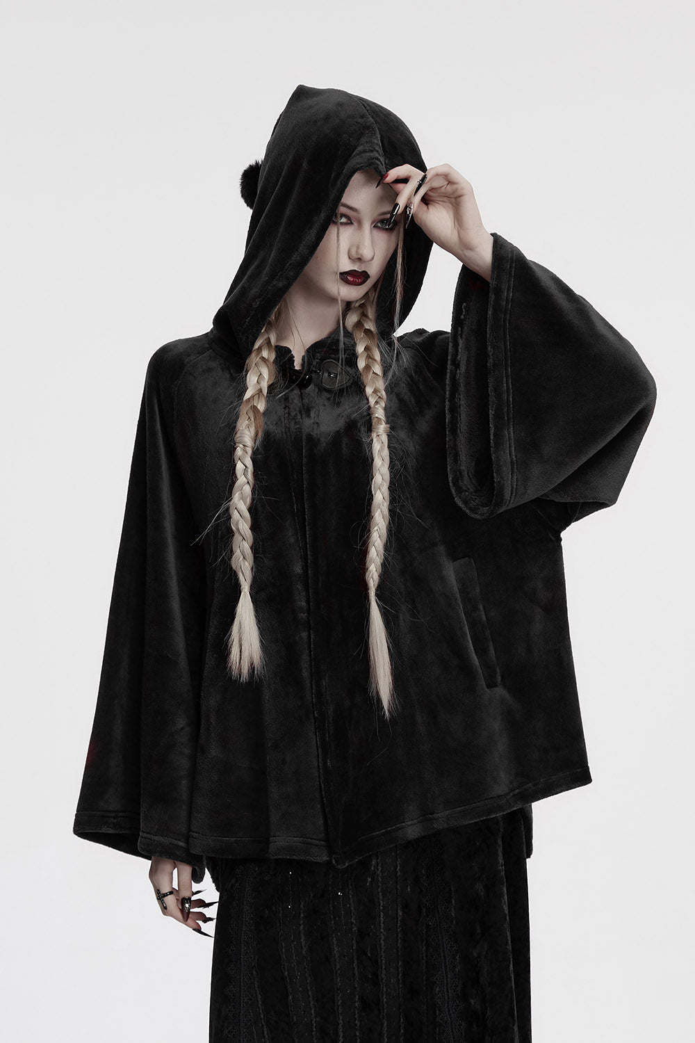 black velvet witchy cape