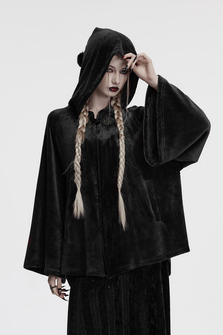 black velvet witchy cape