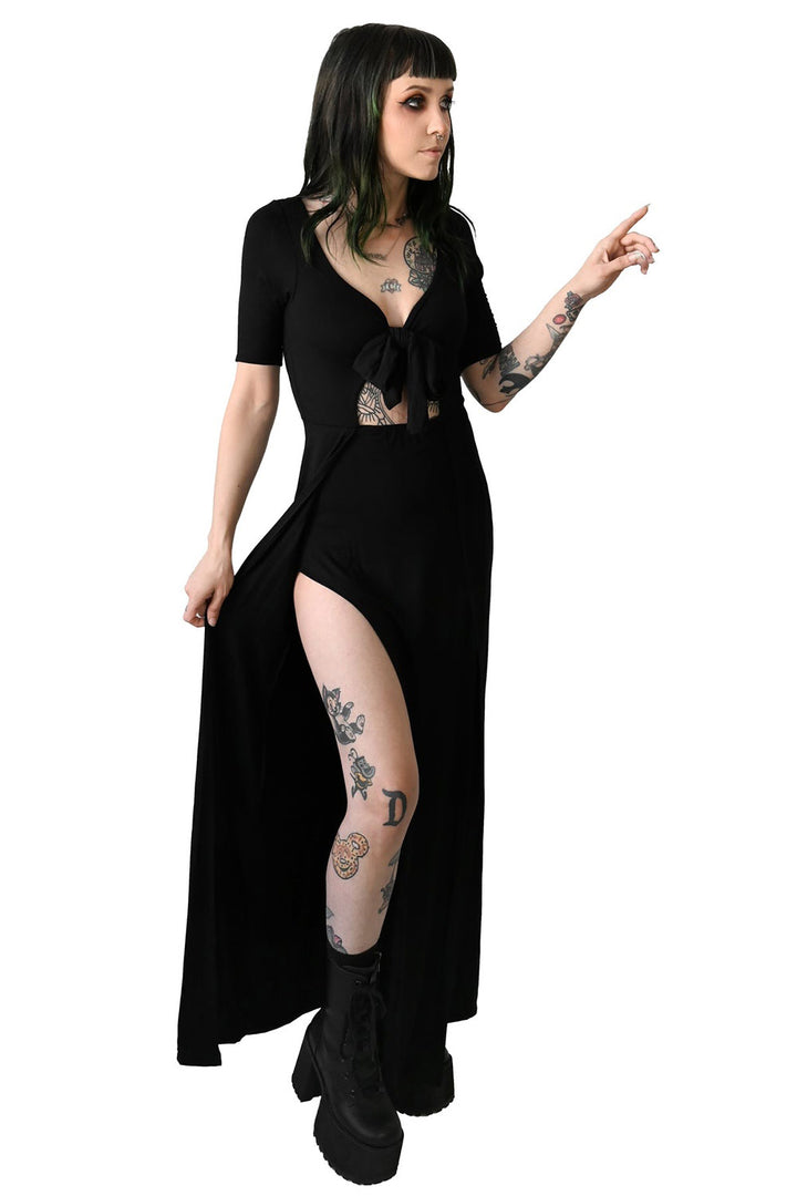 womens long cutout gothic dress