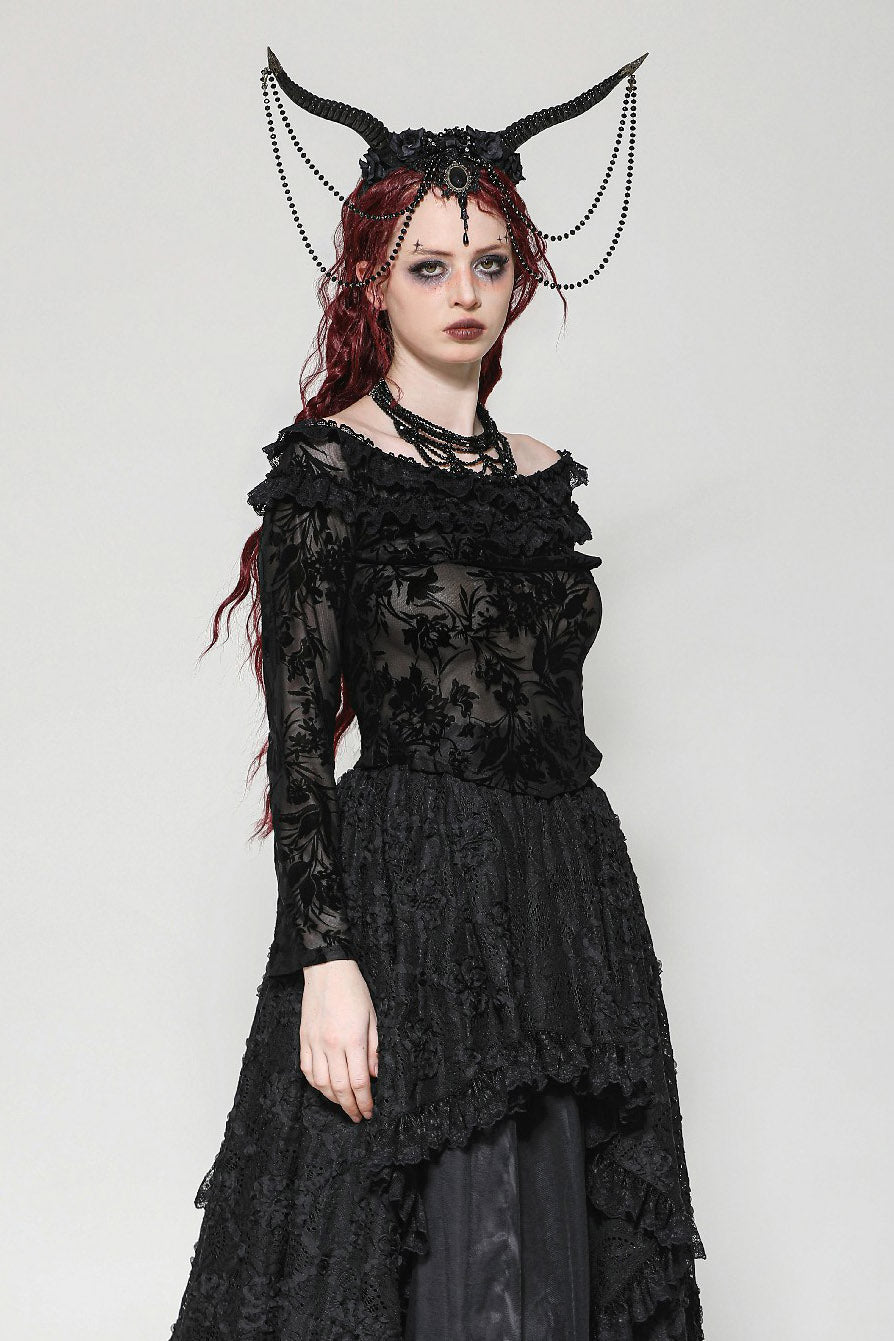 womens mesh floral top