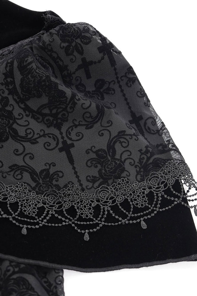 gothic mesh embroidered dress