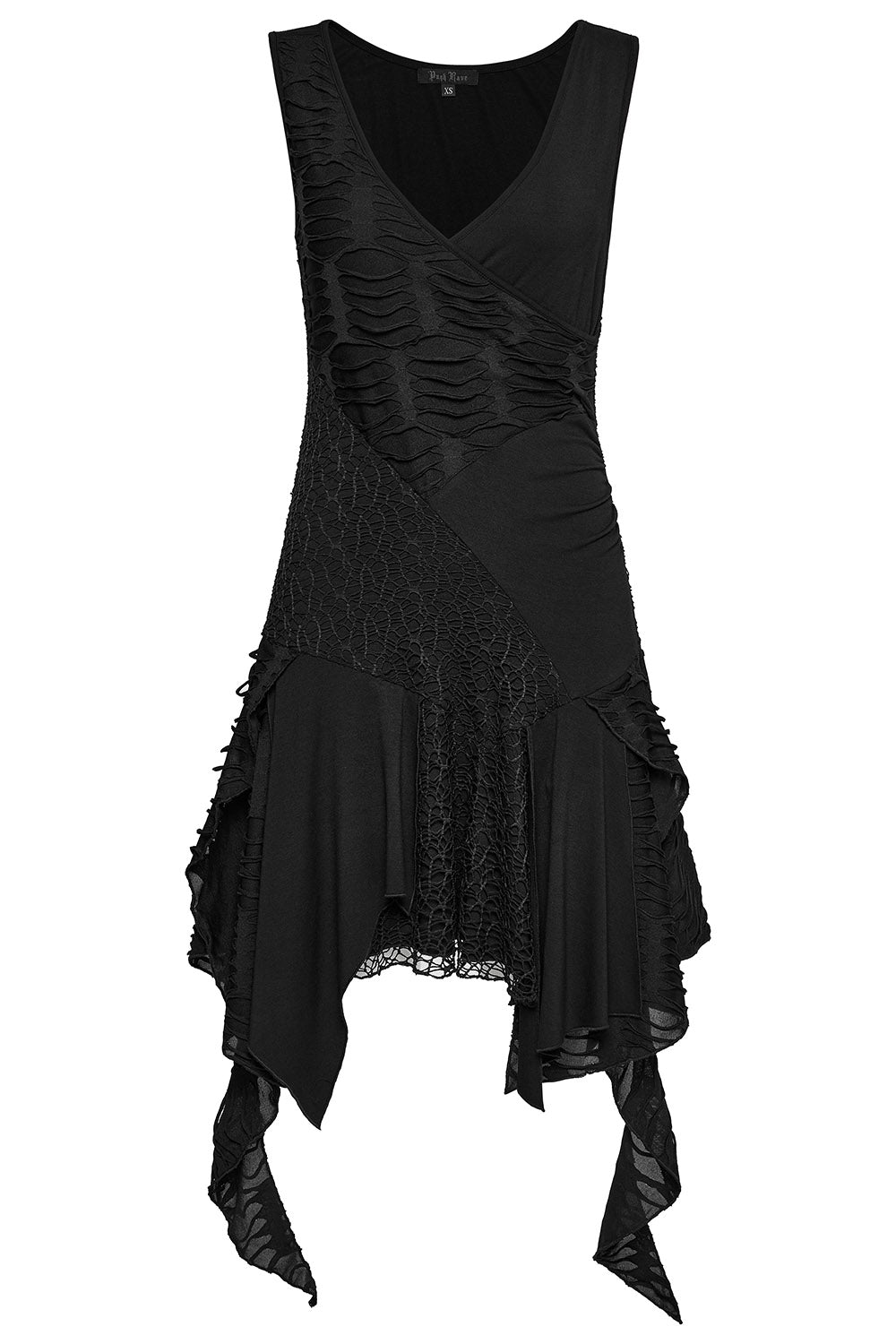 womens distressed asymmetric dress