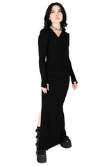 punk long sleeve long maxi dress with thumbholes