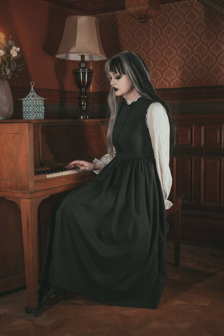 womens gothic black maxi dress