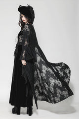 womens whimsigoth  black lace cardigan duster 