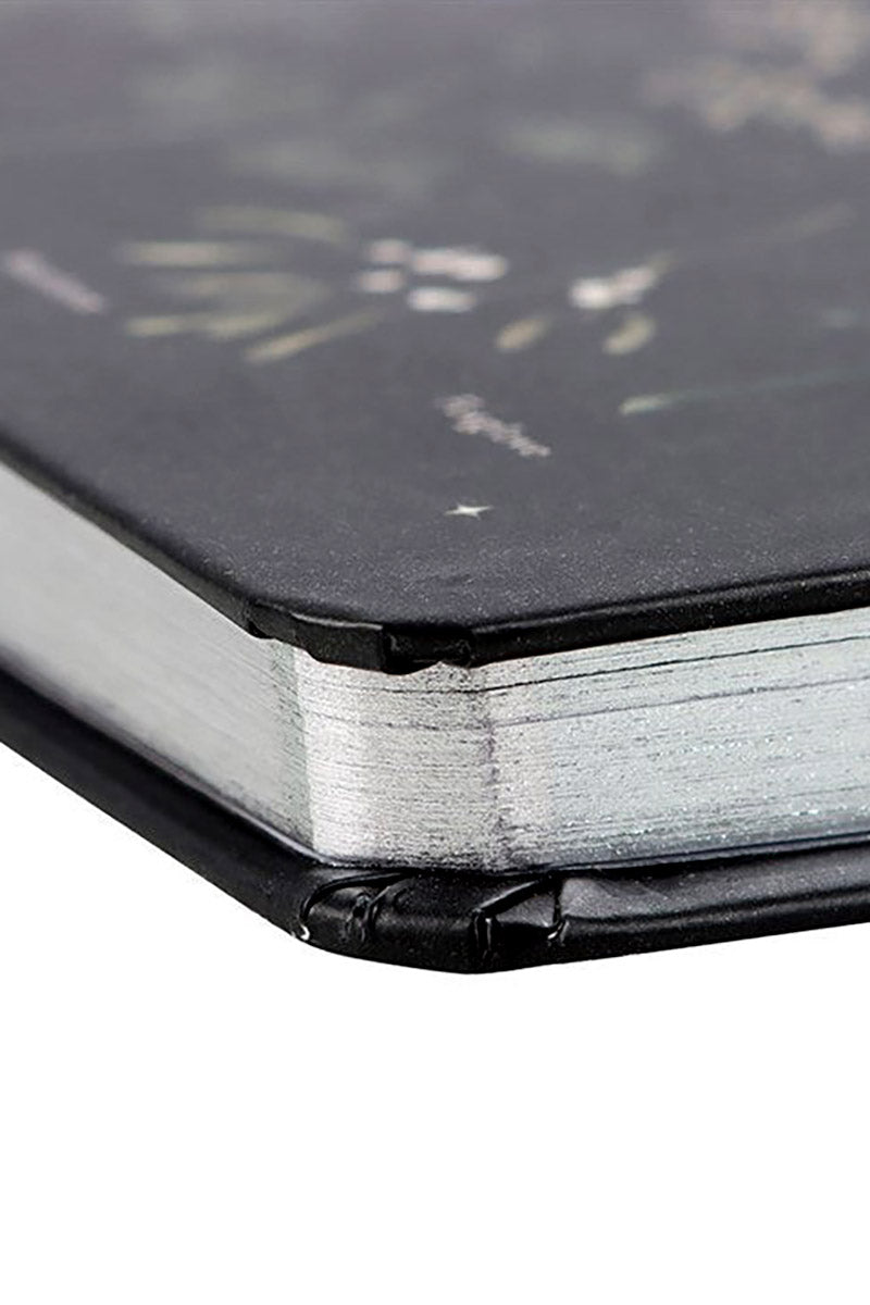 spooky witchy dark cottagecore notebook with ribbon bookmark 