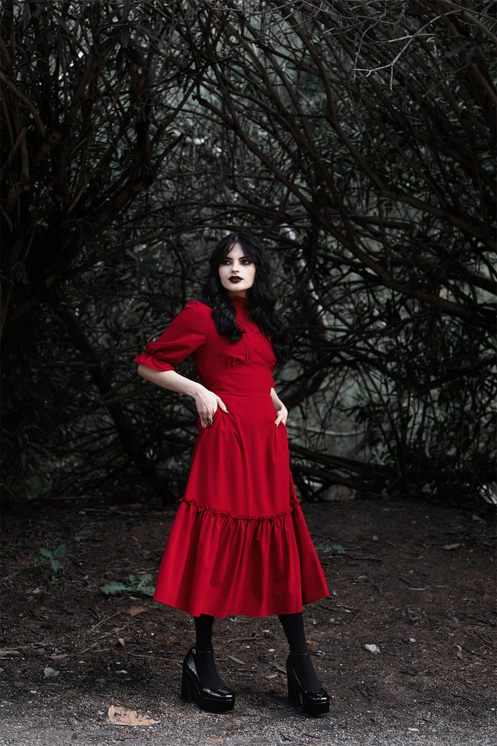 red gothic valentines day dress