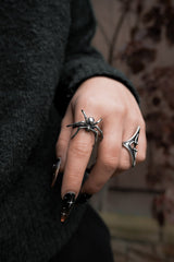 stainless steel silver spider ring