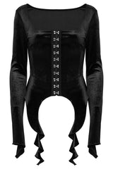 witchy long sleeve gothic blouse by punk rave