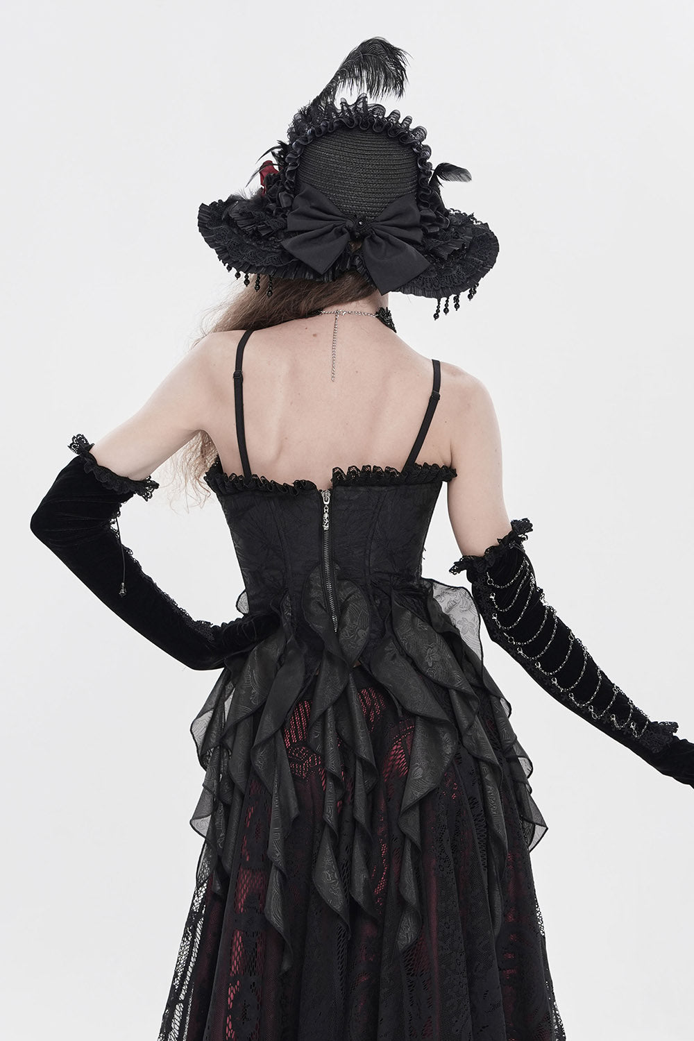 witchy black tank top with witchy hem 