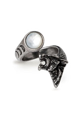 wolf and moon ring