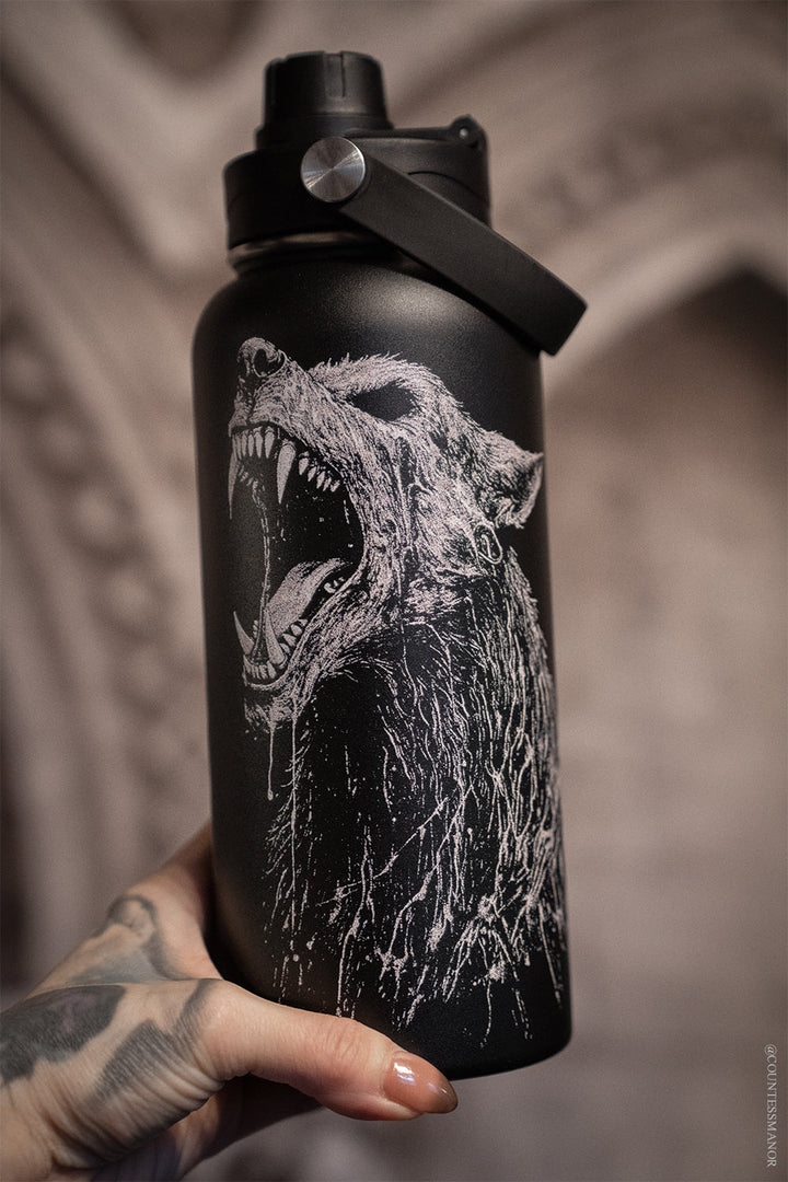 horror werewolf stainless steel water bottle