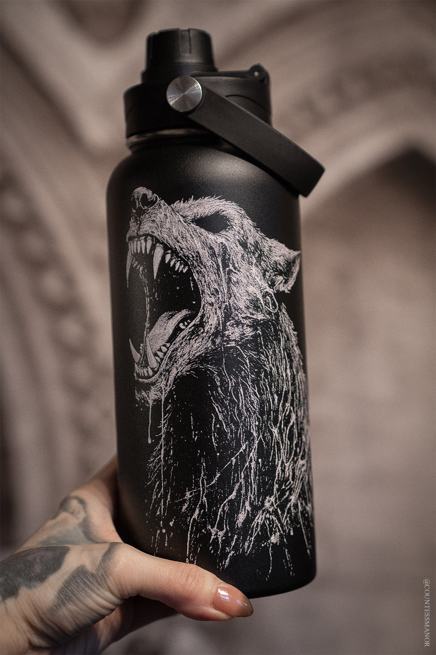 horror werewolf stainless steel water bottle