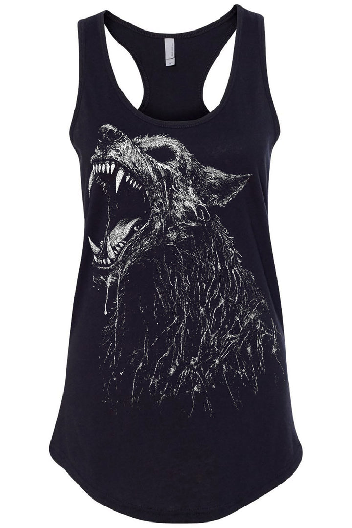 womens gothic wolf tank top