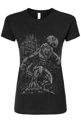 graphic black cotton werewolf shirt 