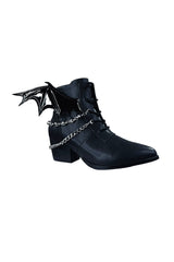 womens black vegan leather gothic boots