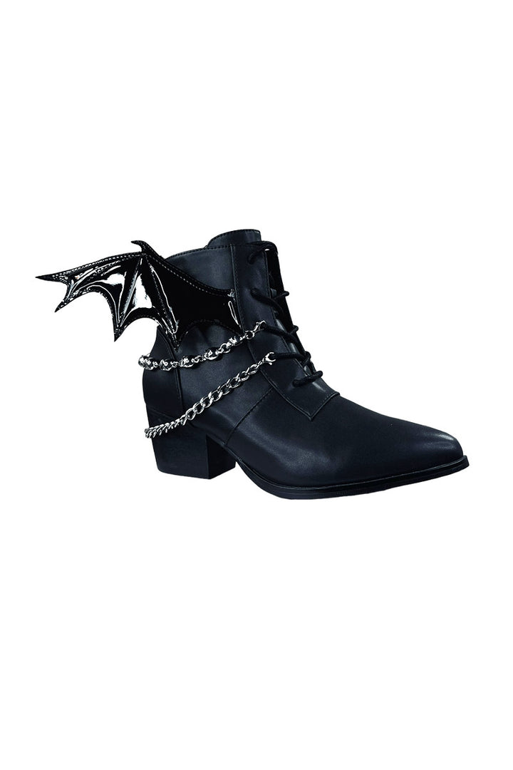 womens black vegan leather gothic boots