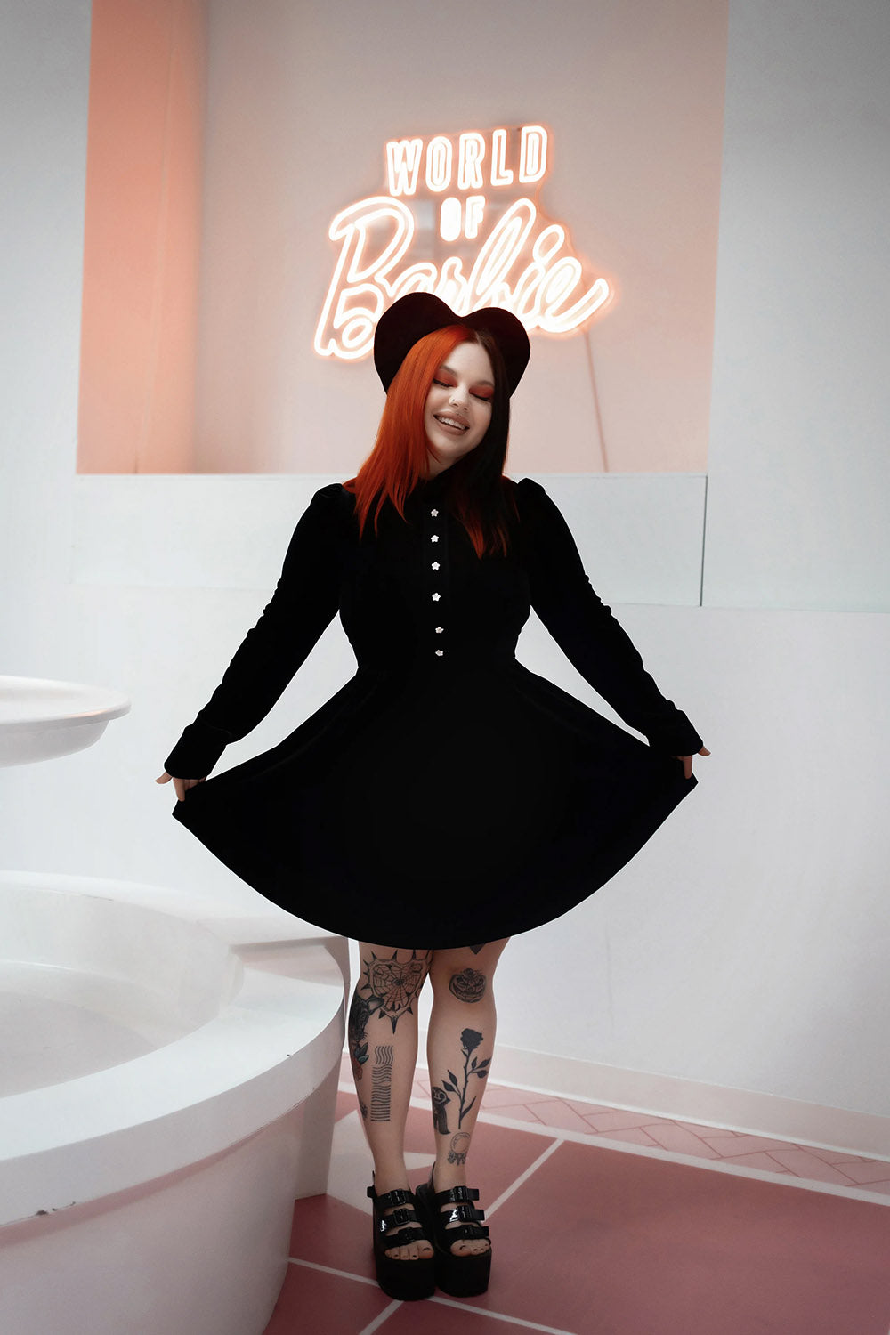 womens little black goth dress