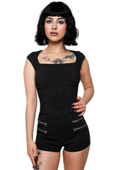 Cute black short sleeve top for women