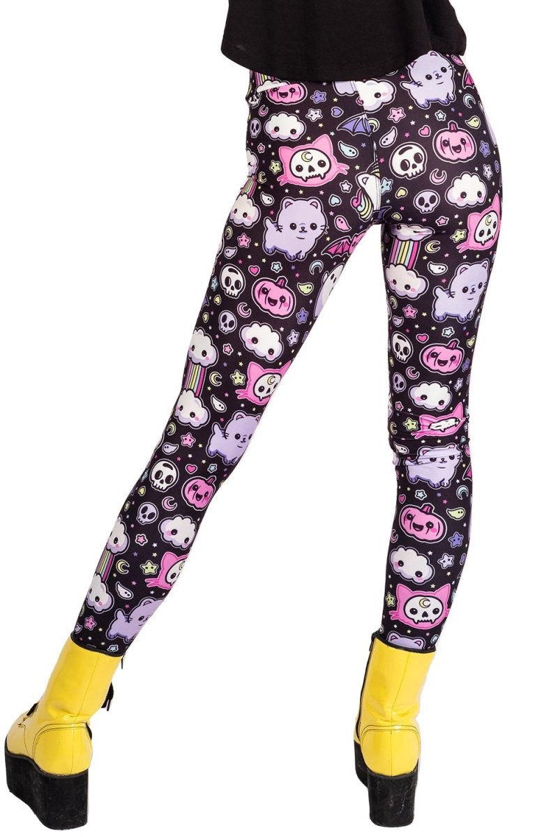 Leggings de cintura alta kawaii con arcoíris y unicornios