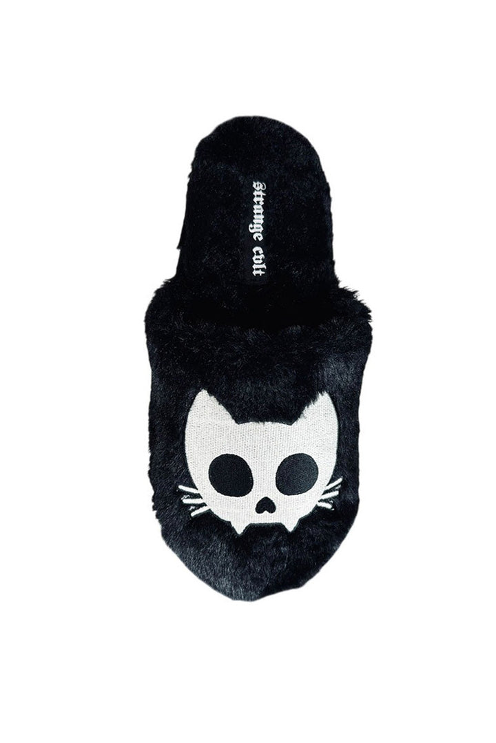 strangecvlt cat skull slippers