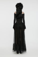 black steampunk maxi skirt