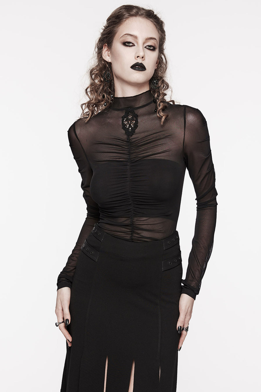 womens long sleeve goth top