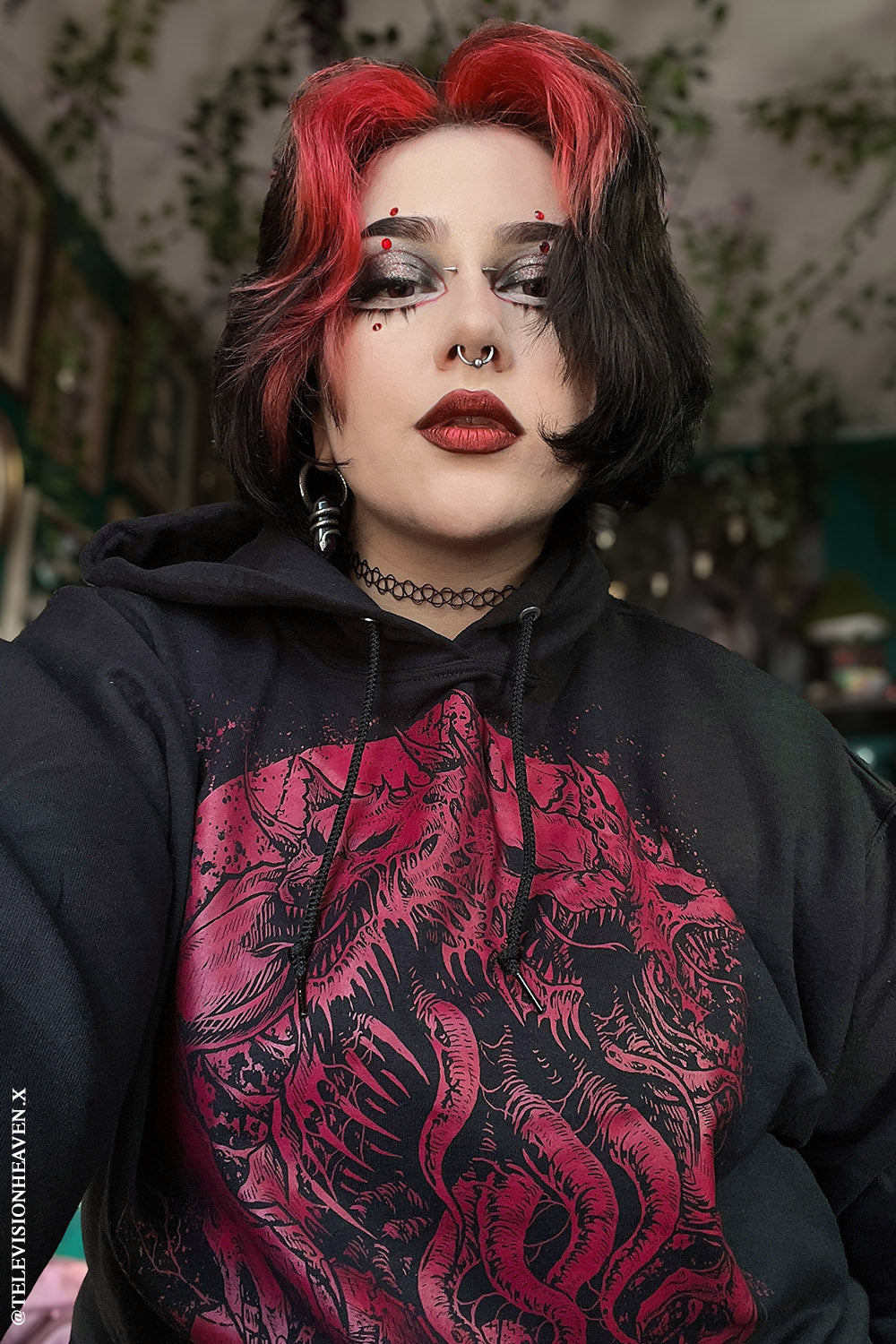 Three-Headed Werewolf Hoodie [WINE RED]