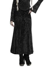womens rouched gothic lace-up velvet vampire skirt