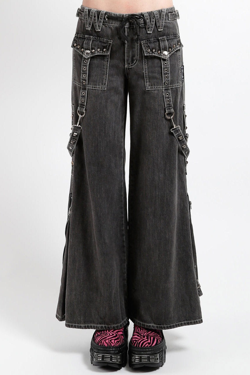 womens grunge goth flares jeans