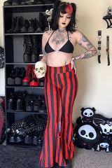 Pantalones acampanados Hellz Bellz con rayas rojas y negras [NEGRO/ROJO]