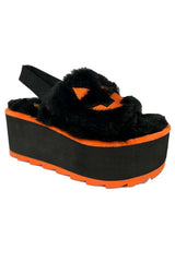 Lilly Jack Platform Slides [BLACK/ORANGE]