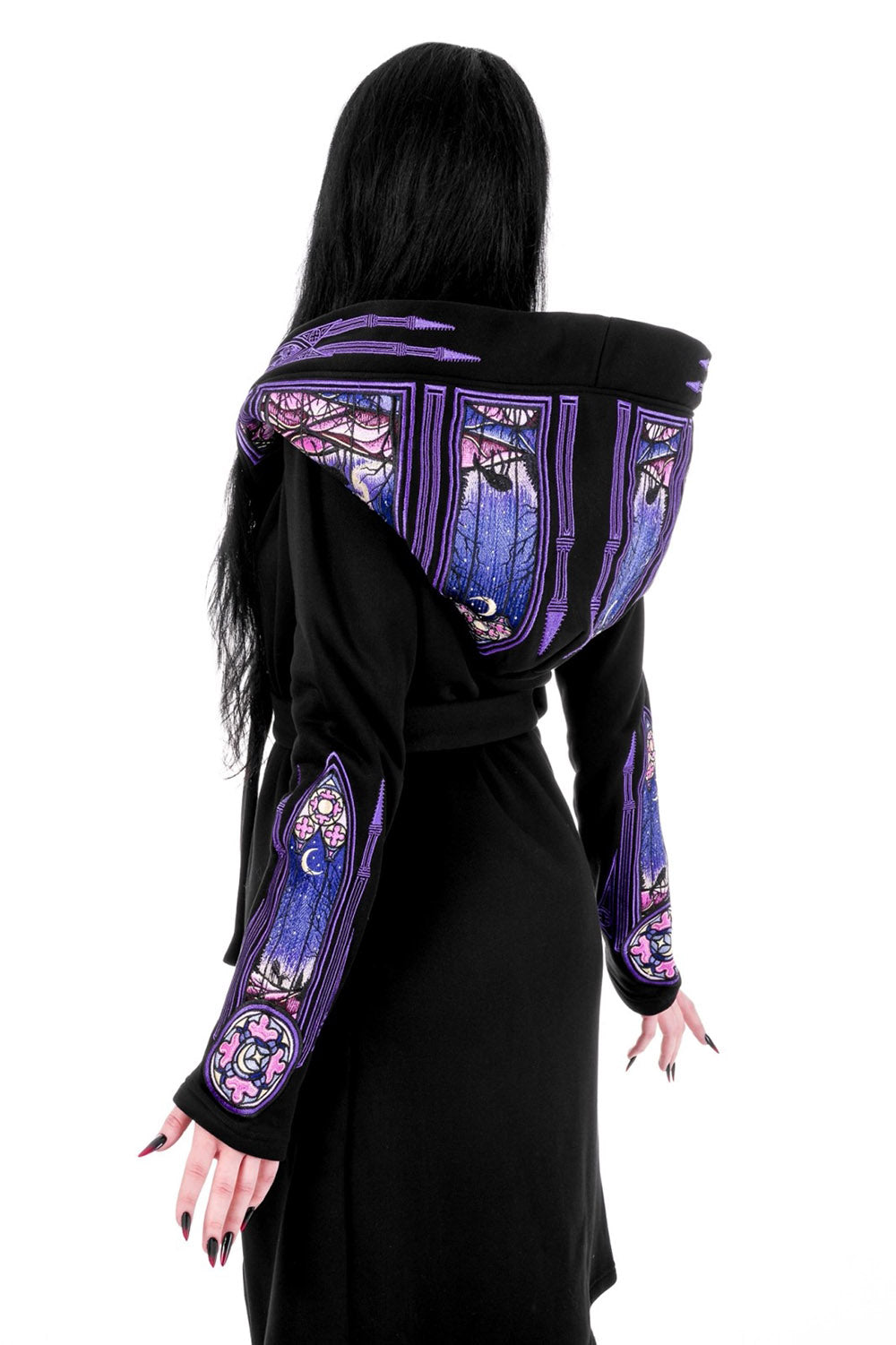 gothic cathedral embroidered nature goth hooded cloak