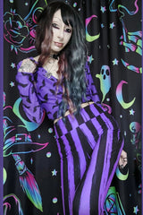 Purple and Black Striped Hellz Bellz Flares [BLACK/PURPLE]
