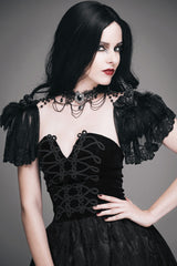 elegant romantic goth lace shoulder shoulder harness
