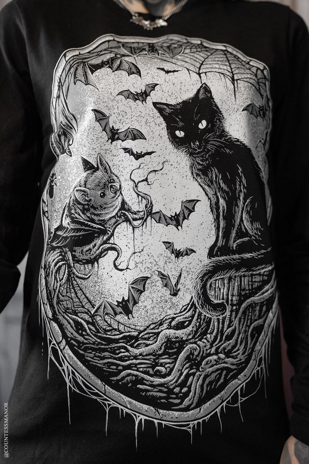 black cat occult tshirt