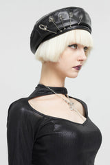 Punk Leather Beret