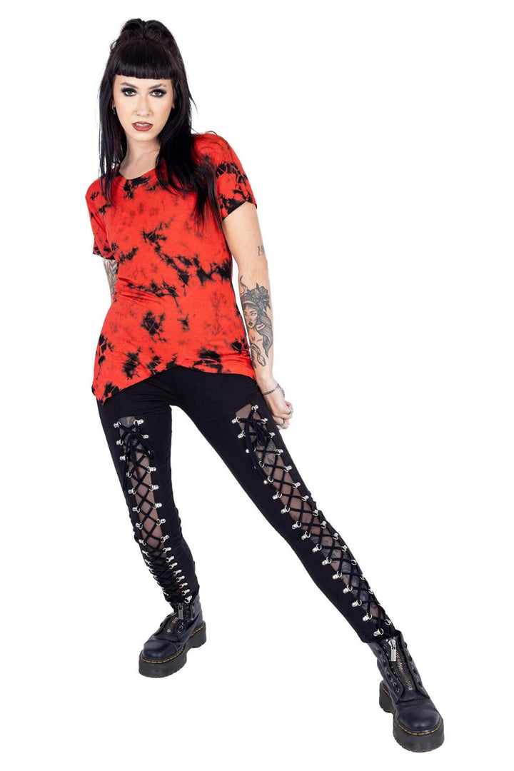 womens corset laced-up leggings