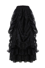 Vampiric Bustle Maxi Skirt [Black]
