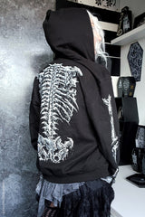skeleton ribcage hoodie jacket