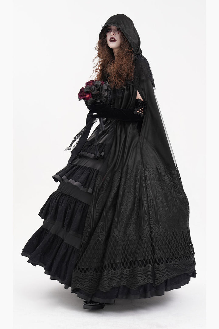 womens hooded steampunk lace cloak