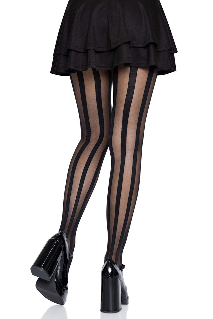 Villainy Vertical Striped Tights