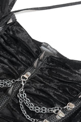 Devil fashion womens top with spikes and chains