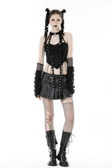 distressed goth halter tank top for women from dark in love