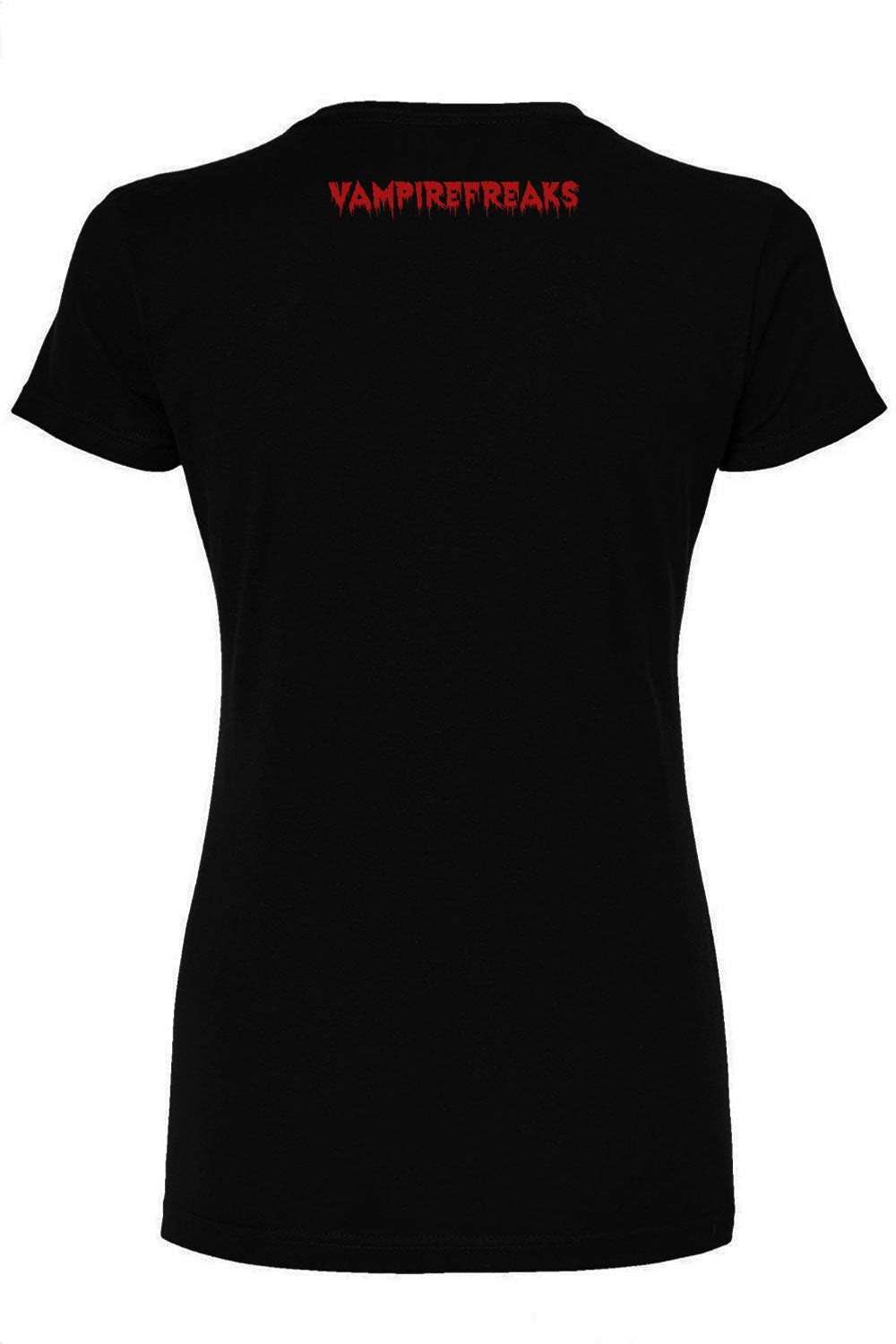 womens emo punk graphic tee featuring a creepy queen with red hair hearts and gothic details